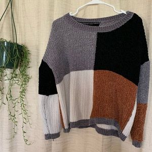 Knit color block sweater